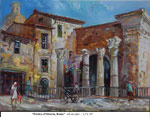 Portico d'Ottavia, Rome, Oil on Canvas